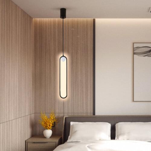 2021 Minimalist Design LED Pendant Light for Bedside Bedroom Kitchen Hanging Lamp Home Interior Decoration Lighting Black/Golden