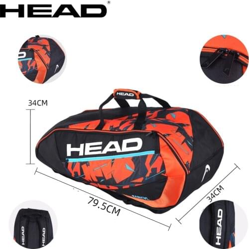 6-9 Pack HEAD Limited Edition Tennis Bag L4/5 Djokovic Tennis Racket Backpack Large Capacity Squash Badminton Gym Sport Backpack