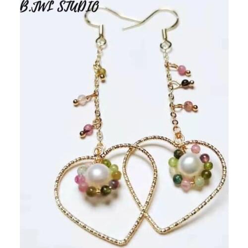 Nieuwe Parel Lange Oorbellen Vrouwelijke Liefde Hanger Oorbellen Bruiloft Hanger Oorbellen Mode Koreaanse Sieraden Oorbellen