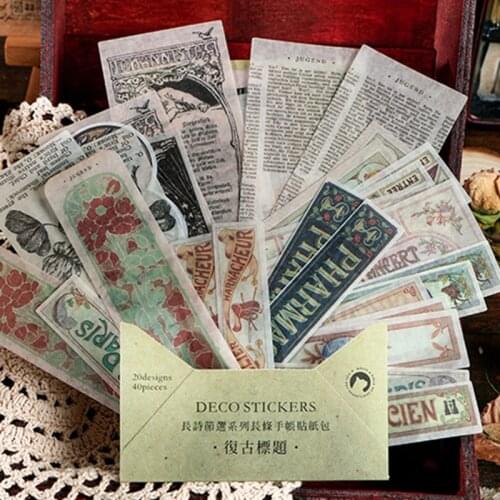 Vintage Stickers Aesthetic Collage Material Bullet Journal Supplies Scrapbooking Accessories DIY Craft Diary Planner Decoration