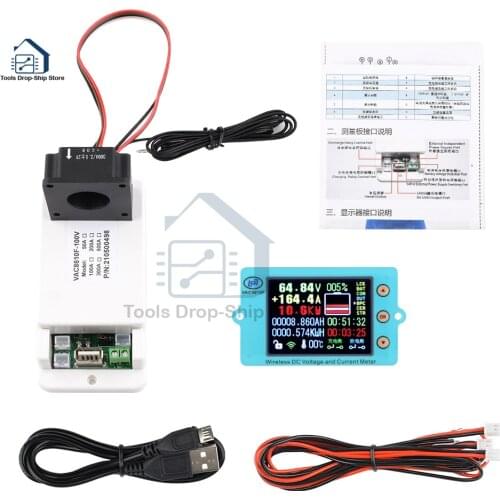 DC 500V 100A 200A 500A Wireless Voltage Meter Voltmeter Ammeter Solar Battery Charging Coulometer Capacity Power Detector Tester