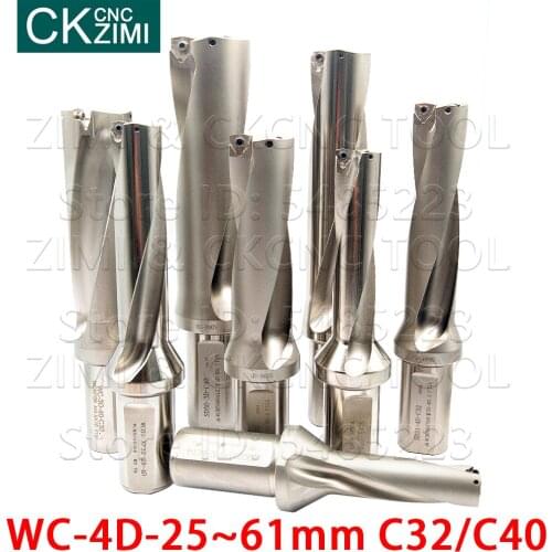 WC C32 C40 Indexable bit drilling 4D depth 25mm-61mm fast drill U drill Water jet violence drill CNC lathe for WCMX WCMT inserts