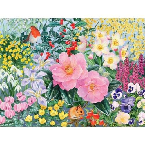 YIKEE Diamond Painting Cross Stitch Flower Full Round 5D DIY Diamond Embroidery Mosaic Rhinestone Decoration Home k673