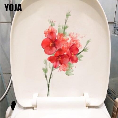 YOJA 21.6*12CM Red Sea Bream Flower Watercolor Classic Bedroom Wall Decor Home Toilet Sticker T1-1098