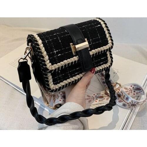 Women 2020 autumn mini woven messenger bag ladies leather wallets and handbags women travel one-shoulder handbags