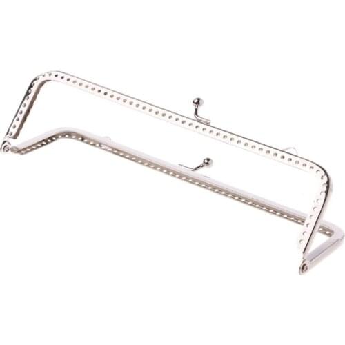 18cm Square Metal Frame Kiss Clasp For Handle Bag Purse Accessories DIY Fashion Silver Vintage Women Bag Accessories