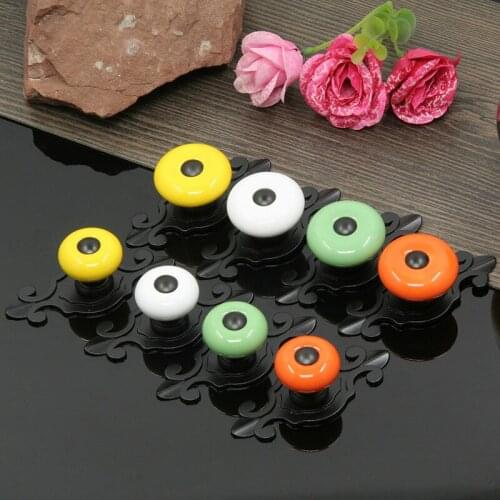 1 Pcs Ceramic Knobs Colorful Handles Cabinet Handles Closet Dresser Drawer Round Knobs Wardrobe Pulls Furniture Hardware