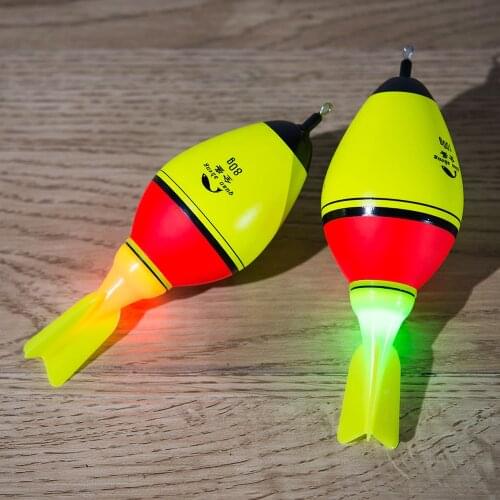 1pc Luminous Fishing Float Buoyancy 40g-80g Double Optical Night Interchange Electronic Light Airplane Wing Rock EVA Foam Bobber
