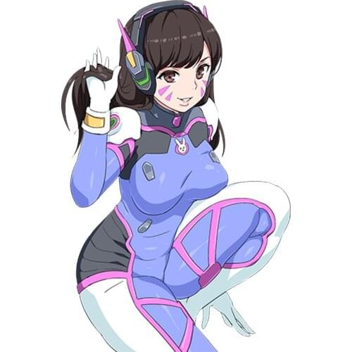 13cm Car Styling Sexy beauty Super Overwatch DVa Hana Song Anime JDM Anime Car Window Decal Car Sticker
