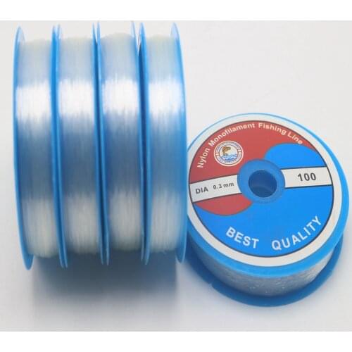 2 Roll Clear Nylon Fishing Wire Non Stretch Beading Cord Invisible 0.3mm-0.5mm