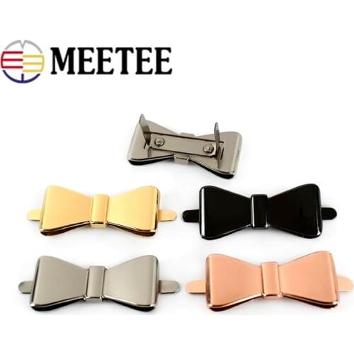 5/10pcs Meetee 40x18mm Metal Decorative Buckles Bow-knot Shoes Bag Clasp DIY Crafts Hardware Accessories AP505