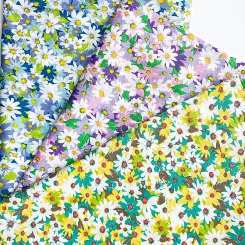 50x145cm Flower Pattern Cotton Soft Fabric For Handmade Sewing Women Dress Pillow Patchwork Material Accessories