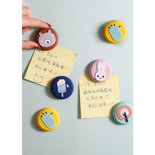 6pcs Creative cartoon cute magnetic refrigerator Nordic ins refrigerator decorative soft magnet 3 d magnet stick