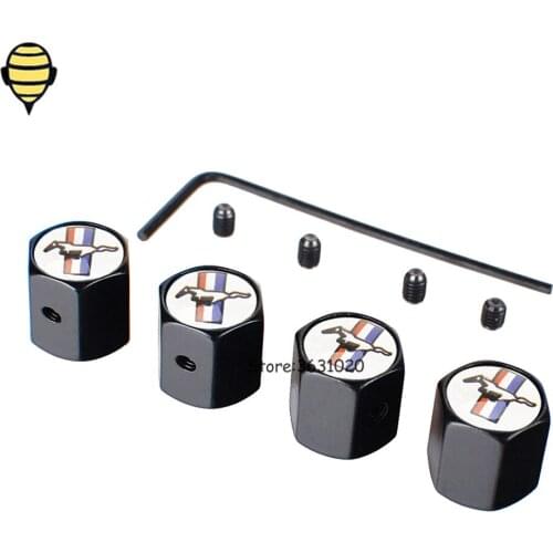 Car Styling Auto Wheel Rims Sticker Tire Valve Stem Caps for Focus Mondeo Kuga Fiesta Escort Mustang Horse for Mustang logo