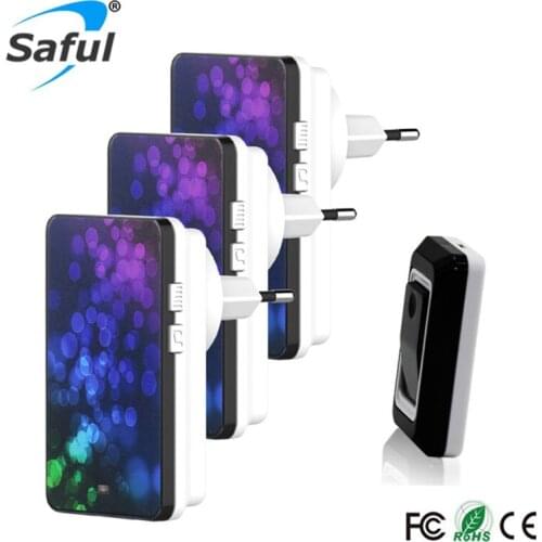 Wireless Doorbell EU/AU/US/UK Plug Waterproof Touch/Button 1 Ourdoor Transmitter and 3 Indoor Receiver for House