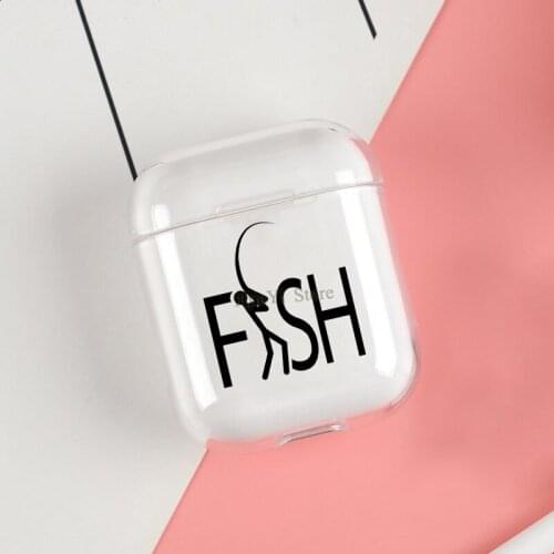 FISH Cases For Apple AirPods 1 2 Case Clear Wireless Bluetooth Earphone Case Protective Shell