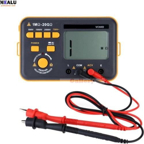 500 V 1000v 2500v Digital Insulation Resistance Tester Megger Megohm Testing Meter Lcd Display