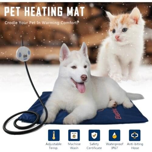 45×60cm Pet Electric Heating Pad Blanket Pet Dog Cat Winter Warmer Pad Waterproof Adjustable Temperature Dog Mats US/UK/EU Plug