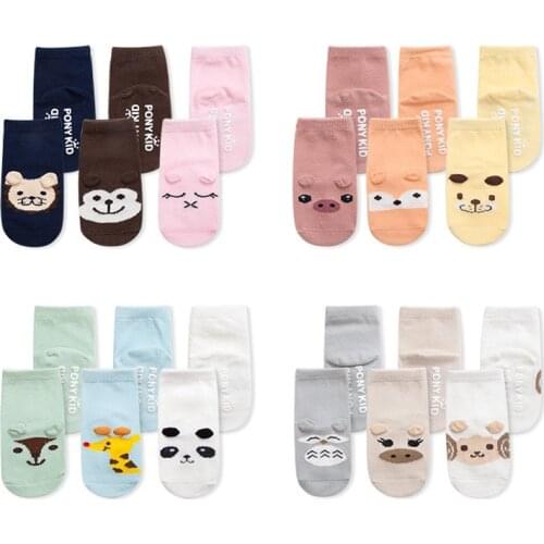 Cartoon Animal Cotton Baby Socks anti-slip Baby Floor Socks Summer Breathable for Boys and Girls Socks