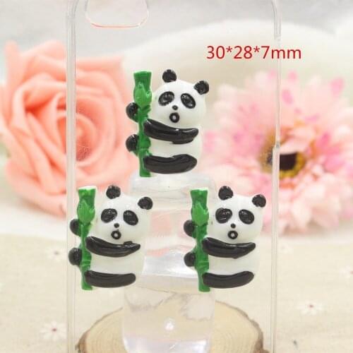 15pcs/lot resin cabochons accessories new arrival resin panda kids jewelry decoration