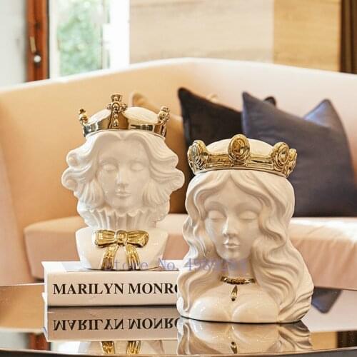 Creative modern Home decoration Desktop storage tank Queen of the king Home Decorations Personalized gift Vase flower
