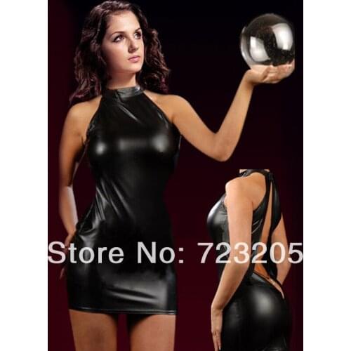 Latex Costume Dancer Dress Fashion Women Party Club Wear PVC Dress Free Drop Shipping + Faster Delivery + Lowest Price