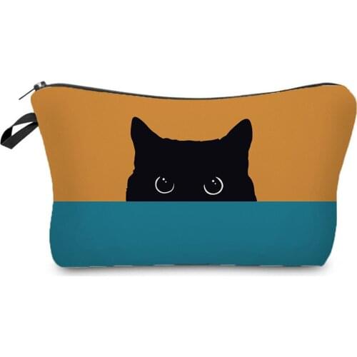 Lovely Printed Animal Cat Cosmetics Organizer Bag High Quality Womens Makeup Bag Fashion Storage Bags for Women Small Gift Bag