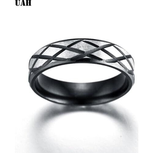 UAH Factory Price Trendy Wholesale Black Oil Drip Rings Women Wedding Ring In Black Color Ring Dropshipping Men Jewellry