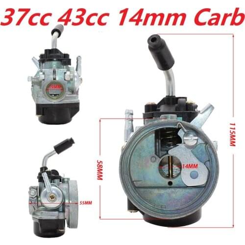 Motorcyle 14mm Carburetor 37cc Water Cooled Carb Modify For 43 47cc 49cc 2-Stroke Mini Moto Pocket bike Dirt Pit Bike ATV Quad