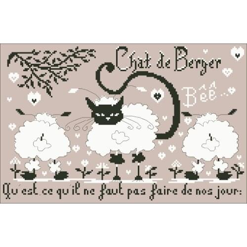 Sheep baby cross stitch kit simple animal design cotton silk thread 18ct 14ct 11ct linen flaxen canvas embroidery DIY needlework