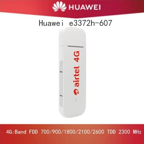 Unlocked Huawei E3372 e3372h-607 150Mbps LTE USB Dongle LTE 4G USB Modem hilink free 2pcs antenna
