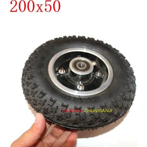 Size 200x50 Electric Scooter Tyre With Wheel Hub 8" Scooter Tyre Aluminium Alloy Wheel Pneumatic Tire Inflation Electric Vehicle