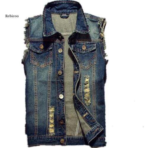 Мужские джинсовые жилеты Rebicoo China At AliExpress