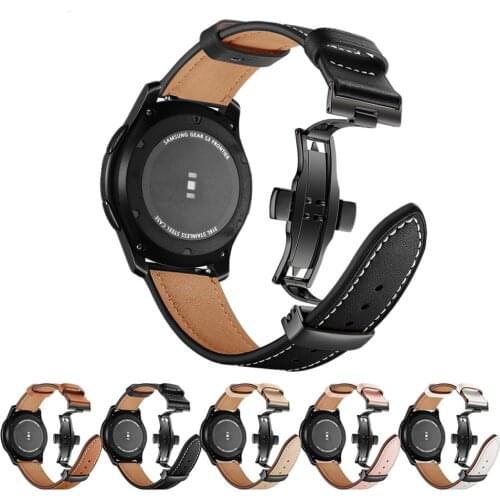 22mm/20mm Leather strap for Samsung Galaxy watch 45mm/Active 2/Huawei watch 3Comfortable replacement strap for Amazfit GTR 47mm