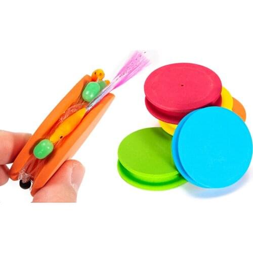 SAMSFX Fishing Diameter 66-69mm 10PCS Carp Fishing Rig Winders Pulleys Thread Line Leader Winding Foam Spooler Plate Board