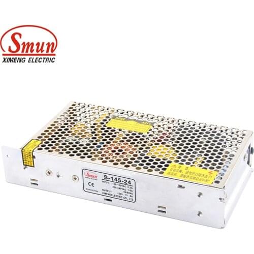 Smun S-145-24 110VAC/220VAC to 24VDC 6A 145W Switch Power Supply For CCTV Camera And Security System