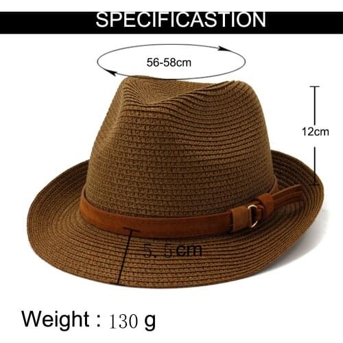 Kid parent Retro Straw Fedoras Top Jazz Plaid Hat Spring Summer Bowler Hats Cap Classic Version Hats Casual Beach Hat For Men
