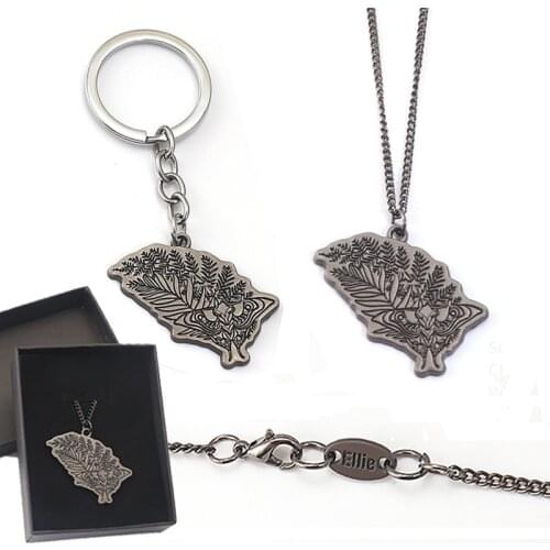 The Last of Us 2 Part II Ellie Tattoos Keychains Butterfly Pendant Choker Long Necklaces Game Accessories