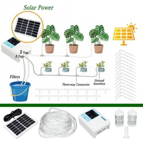 Solar Garden Automatic Watering Device Solar Energy Charging Intelligent Water Pump Timer System Potted Plant Drip Irrigation