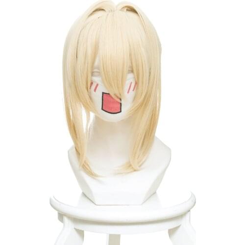 High Quality Violet Evergarden Violet Cosplay Wig Pale Yellow for Women Cosplay Wigs Lolita Accessories