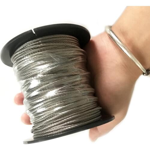 304 Stainless Steel 20roll x50 Meter Wire Cable Rope Cable Rope 1MM Wire Rope With 0.8MM Stainless Steel Cable Plastic wrap