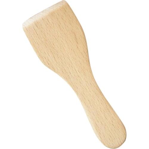 4pcs Small Beech Butter Spatulas Non-stick Wooden Turner Cooking Shovel Kitchen Utensils Random style