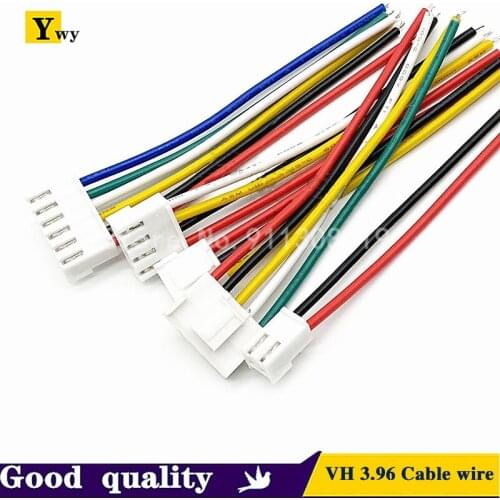 5pcs/lot 22AWG 3.96mm VH 3.96 Cable wire harnes 10cm/20cm/30cm 2P 3P 4P 5P 6P VH3.96 Single Head Wire Length wire