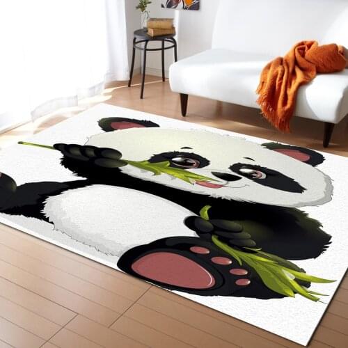 Animal Cute Panda Bamboo Carpets for Bedroom Home Decor Carpets Kawaii Rugs and Carpets for Home Living Room Outdoor Rug