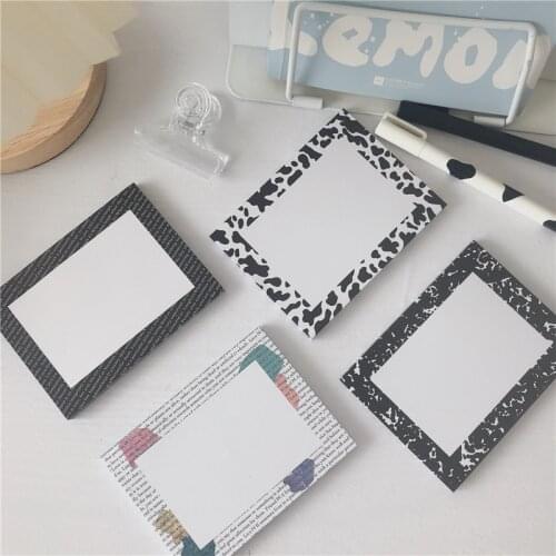 Black Cow Pattern Note Pad Non-sticky Note Paper Hand Account Office Message Note Student Stationery Planner Stickers Notepad