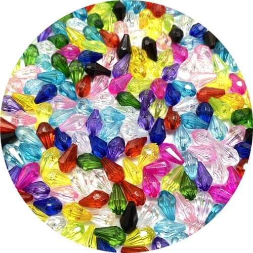 50pcs 8*12mm Water Drop Shape Faceted Acrylic Beads Loose Spacer Beads for Making DIY Necklace Bracelet Jewelry Accessories
