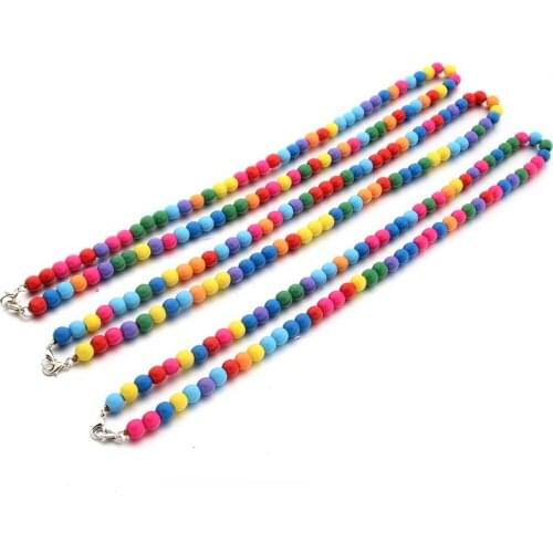 Colorful Wood Beads Chain for Glasses Women Mask Chain Necklace Flower Heart Charm Straps for Sunglasses Lanyard Neck Holder