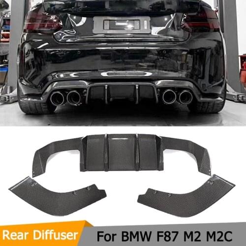 Carbon Fiber Rear Bumper Diffuser Lip Spoiler Splitters For BMW 2 Series F87 M2 M2C Competition 2016-2018