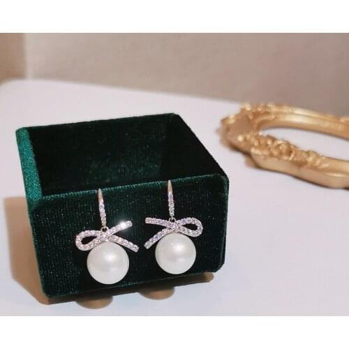 Elegant and Romantic Simulated Pearl Drop Dangle Earrings For Women White Big Ball Earring Fashion Wedding Jewelry Bijoux