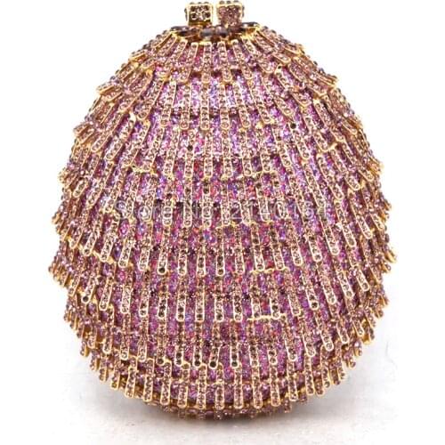 Purple Mini diamond Bag Women Shoulder Bags Women Clutch Bags Ladies Evening Bag for Party Clutches Purses and Handbag (88632F)